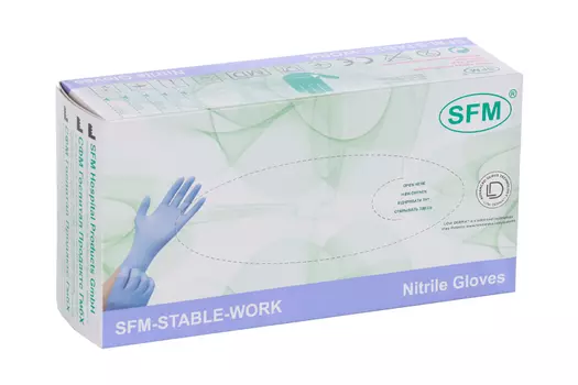 Перчатки SFM смотр/нитрил/нестерил/неопудр/текстур/однораз фиолет-голуб XL, 50 шт, пара