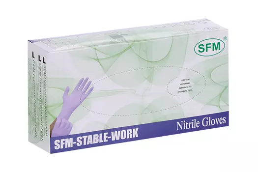 Перчатки SFM смотр/нитрил/нестерил/неопудр/текстур/однораз фиолет-голуб р XS, 50 шт, пара