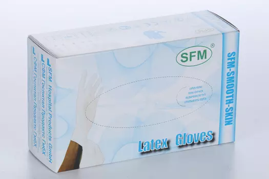 Перчатки SFM смотров латекс нестер опудр S, (534 421)