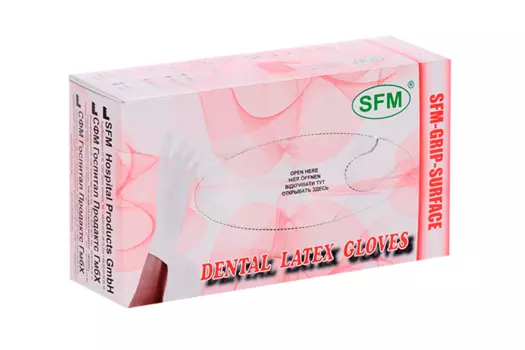 Перчатки SFM стоматолог/латекс/нестерил/неопуд/текст S (6-7), пара