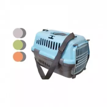 Переноска Турне д/животных с пластик дверцей/ремнем/ковриком зеленая