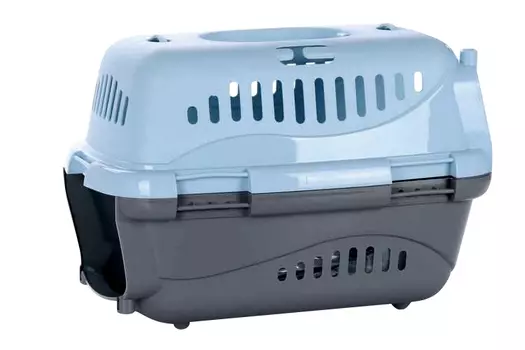 Переноска Турне д/животных с прозрач пластик дверцей голубая 42х29,5х26 см