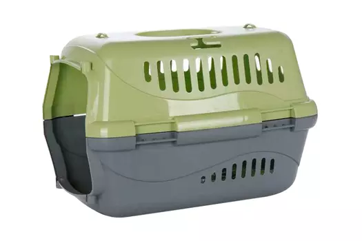 Переноска Турне д/животных с прозрач пластик дверцей зеленая 42х29,5х26 см