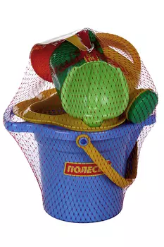 Песочный набор: ведро, ситечко-цветок, совок, грабельки, лейка, цвета МИКС