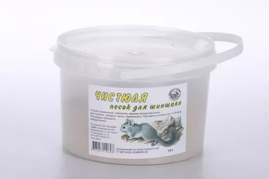 Песок ВАКА чистюля д/шиншилл ведро (26043) 1,6 л