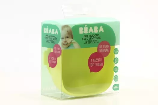Пиала Beaba силикон с присоской зеленая