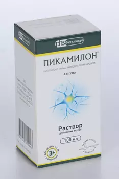 Пикамилон 4 мг/мл, 100 мл, раствор для приема внутрь (флакон в пачке)