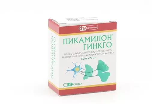 Пикамилон Гинкго 40 мг+20 мг, 30 шт, капсулы