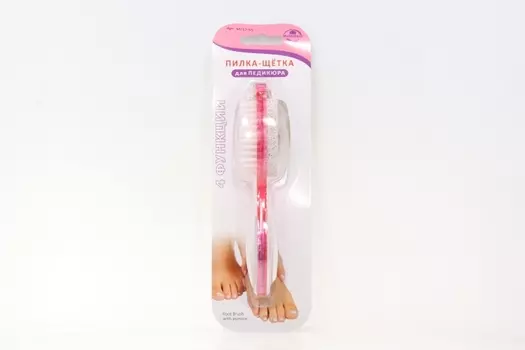 Пилка-щетка Мультидом д/педикюра 4 функции розовая