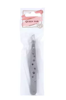 Пинцет Queen fair скошенный 9,5 см цвет серебристый
