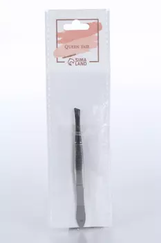 Пинцет Queen fair скошенный широкий 8,5 см цвет серебристый