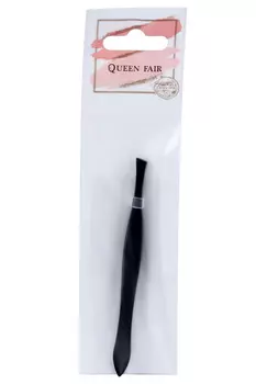 Пинцет Queen fair скошенный узкий 8,5 см цвет черный
