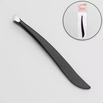 Пинцет Queen fair скошенный узкий 9 см цвет черный