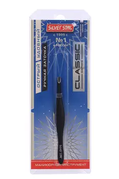Пинцет Silver Star косой черный АТ 9921 BLACK