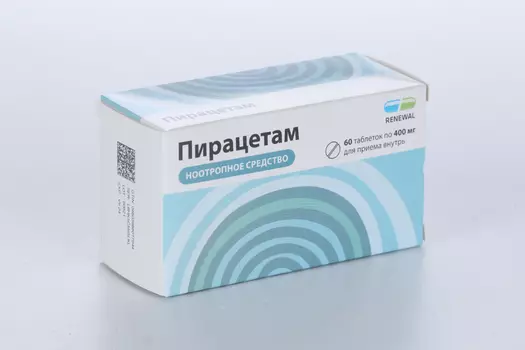 Пирацетам 400 мг, 60 шт, таблетки покрытые оболочкой