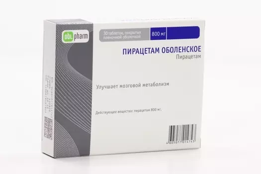 Пирацетам Оболенское 800 мг, 30 шт, таблетки покрытые оболочкой