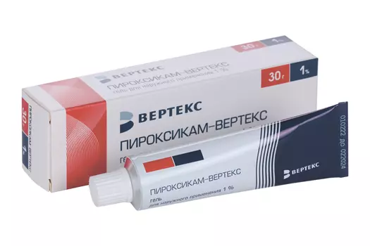 Пироксикам-ВЕРТЕКС 1 %, 30 г, гель для наружного применения