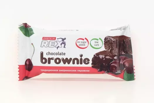 Пирожное ProteinRex Brownie протеин 12% б/сахара вишнев, 50 г