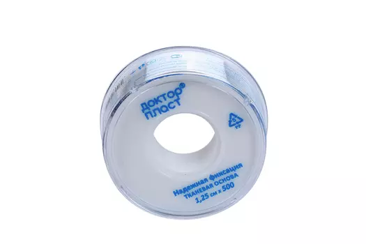 Пластырь Доктор Пласт 1.25х500 см, ткан осн пластик конт