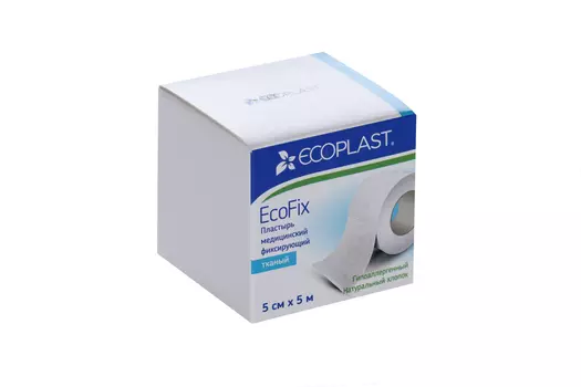 Пластырь Экопласт Ecofix мед/фикс/ткан 5 см х 5 м