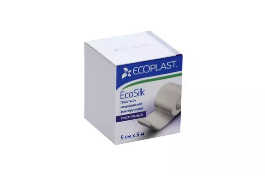 Пластырь Экопласт Экосилк мед фиксир текстильн 5х500 см