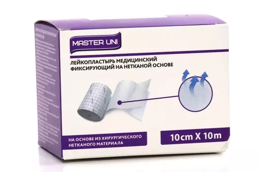 Пластырь Мастер Юни 10х10 см на неткан основе катушка