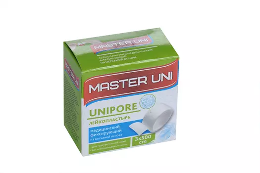 Пластырь Мастер Юни 3х500 см на нетканой основе