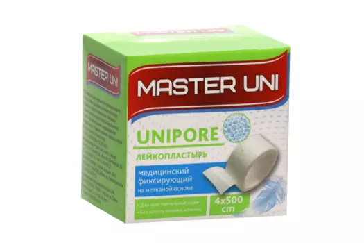 Пластырь Мастер Юни Юнипор 4х500 см на нетканой основе