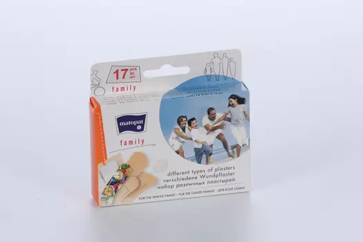 Пластырь Матопат бактерицидн Фэмили, 17 шт