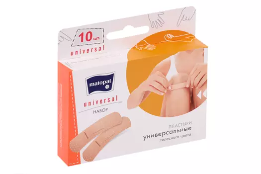 Пластырь Матопат Универсал 1.9х7.6 см, 10 шт