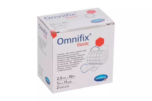 Пластырь Омнификс Эластик неткан матер гипоаллерг белый 10 м х2.5 см, 2 шт