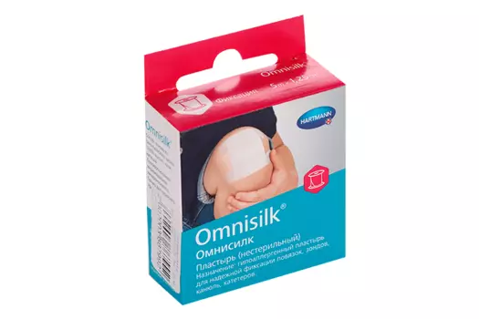 Пластырь Омнисилк 1,25x500см шелк белый с держателем