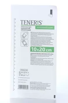 Пластырь Тенерис 20х10 см на нетканой основе с впитывающ подуш
