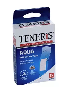 Пластырь Тенерис Аква водонепрониц фиксирующ на полимер основе, 15 шт, Спектрум