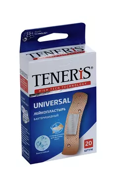 Пластырь Тенерис Универсал бактериц с ионами серебра на полимерн основе, 20 шт