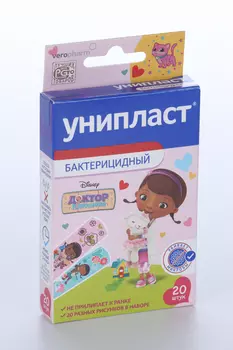 Пластырь Унипласт бактериц дет Др Плюшева, 20 шт