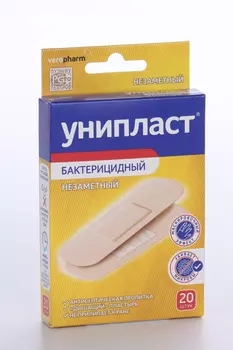Пластырь Унипласт бактерицид незаметный, 20 шт