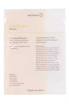 Пластырь Wachswerk с маслом Лимона д/аппликации из пчелиного воска, 6 шт