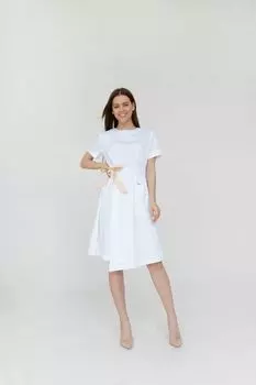 Платье DOCLIKE медицинское DL 326 белый/пудровый р 46