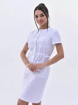 Платье Mariita медицинское на кнопках с кулиской белый р 44