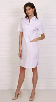 Платье PROLANA медицинское Каприз р 46 с воротником белый №0
