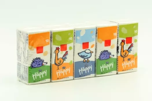 Платочки Bella Baby Happy носовые 3-х слойные, 100 шт