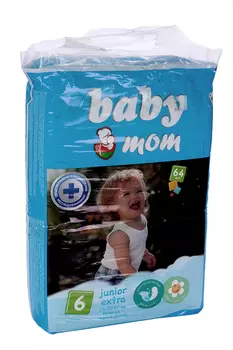 Подгузники Baby MOM Junior extra крем-бальз (15-30кг), 64 шт