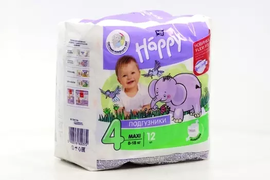Подгузники Бэлла Хеппи макси (8-18кг), 12 шт