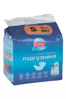 Подгузники Cliny д/собак/кошек с индикатором влаги 3-6 кг р S 10 шт