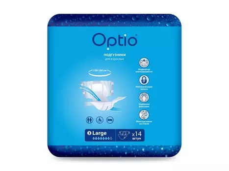 Подгузники д/взрослых Оптио L, 14 шт