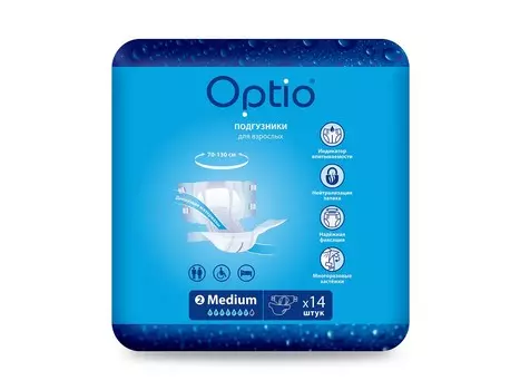 Подгузники д/взрослых Оптио M, 14 шт