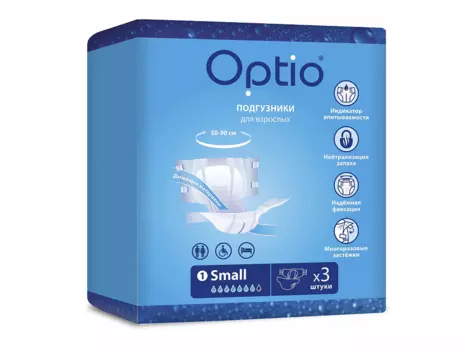 Подгузники д/взрослых Оптио S, 3 шт