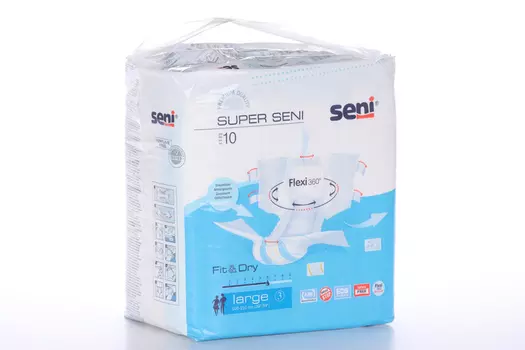 Подгузники д/взрослых Сени супер L, 10 шт, (2460)