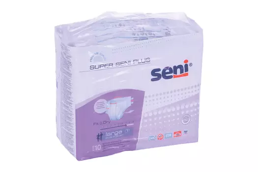 Подгузники д/взрослых Сени супер плюс эйр L, 10 шт